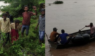 बनास नदी मे फंसे दम्पति को नाव के जरिये किया रेस्क्यू: आबुरोड़