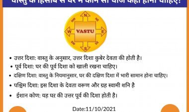 वास्तु के हिसाब से घर में कौन सी चीज कहां होनी चाहिए?