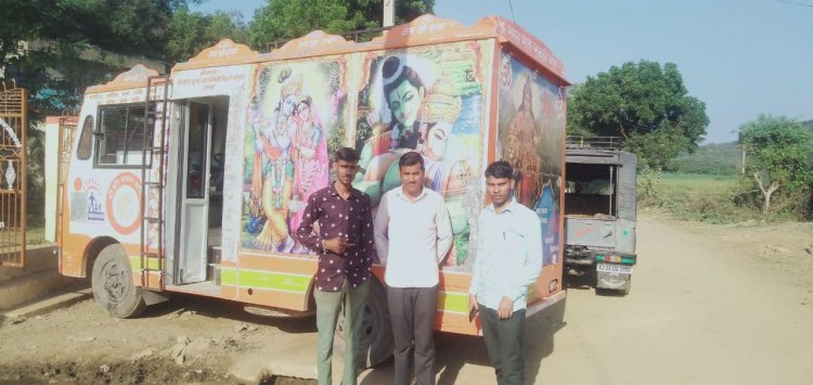 एकल अभियान भाग जोधपुर द्वारा संचालित एकल रथ मंगलवार शाम बुरारी खेड़ा  गांव में पहुंचा