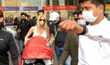 कैटरीना विकी कौशल की शादी मैं मेहमानों का आना शुरू हुआ आज बहन नताशा पहुंची जयपुर एयरपोर्ट