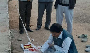 श्री रामचरित मानस नवाह पाठ महायज्ञ के बल्ली, पूजा पांडाल का हुआ शुभारंभ