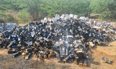 मंडार थाने में अवैध शराब के 1200 कार्टून किए नष्ट,उच्च न्यायालय के आदेश पर 68 प्रकरणों का निस्तारण ।