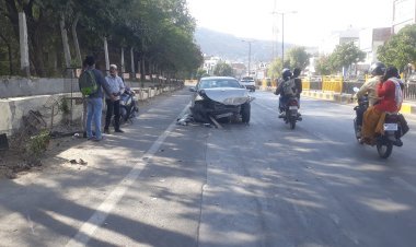 उदयपुर रेलवे स्टेशन के सामने भीषण हादसा