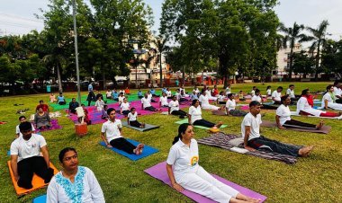 बलीचा, उदयपुर में ब्लॉक स्तरीय योग पूर्वाभ्यास का आयोजन, सैकड़ों ने किया योगासन