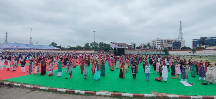 उदयपुर में 11वें अंतरराष्ट्रीय योग दिवस पर गांधी ग्राउंड में भव्य योग कार्यक्रम