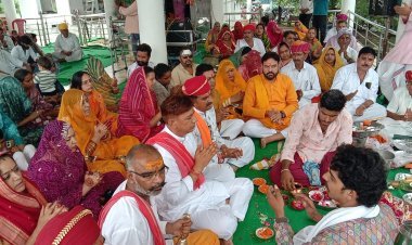 आमेट में गौ सेवा हेतु सहस्त्रधारा महारूद्र अभिषेक, 21 जोड़ों के साथ सम्पन्न हुआ धार्मिक आयोजन