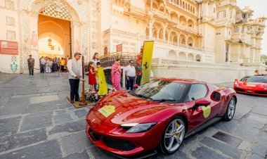 हरितराज सिंह मेवाड़ ने सिटी पैलेस से फेरारी रैली को हरी झंडी दिखाई, शाही अंदाज़ में निकला लक्ज़री कारों का काफिला