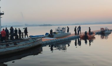 उदयपुर में 5वें खेलो इंडिया यूनिवर्सिटी गेम्स की तैयारियाँ अंतिम चरण में | फतहसागर पर जेटी और रेस्क्यू बोट इंस्टॉलेशन