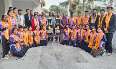 राष्ट्रीय लैक्रोज विजेता राजस्थान टीम का सांसद डॉ मन्नालाल रावत ने किया अभिनंदन