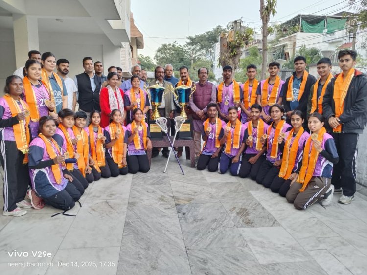 राष्ट्रीय लैक्रोज विजेता राजस्थान टीम का सांसद डॉ मन्नालाल रावत ने किया अभिनंदन